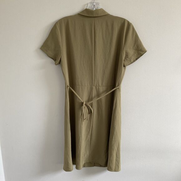 Everlane The Japanese Goweave Notch Shirtdress Green 4 - Picture 6 of 9